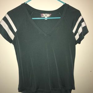 Hunter green v neck blouse